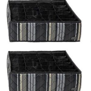 LUG Trolley 2pc 24 Pocket Drawer Organizers - Love Stripe Black